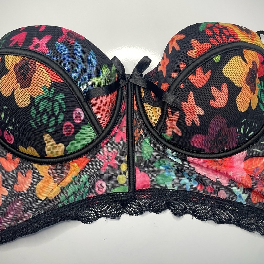 Floral Mesh Bralette 1XL PRELOVED - Picture 2 of 6